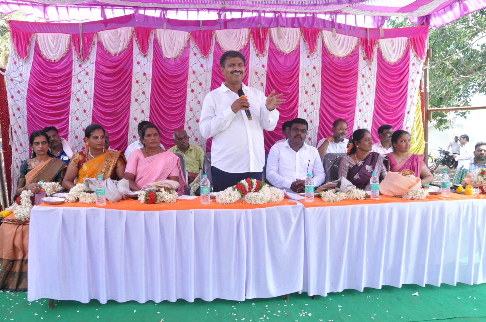 MLA for CC road work in Sattegala M.R. Manjunath Guddali Puja